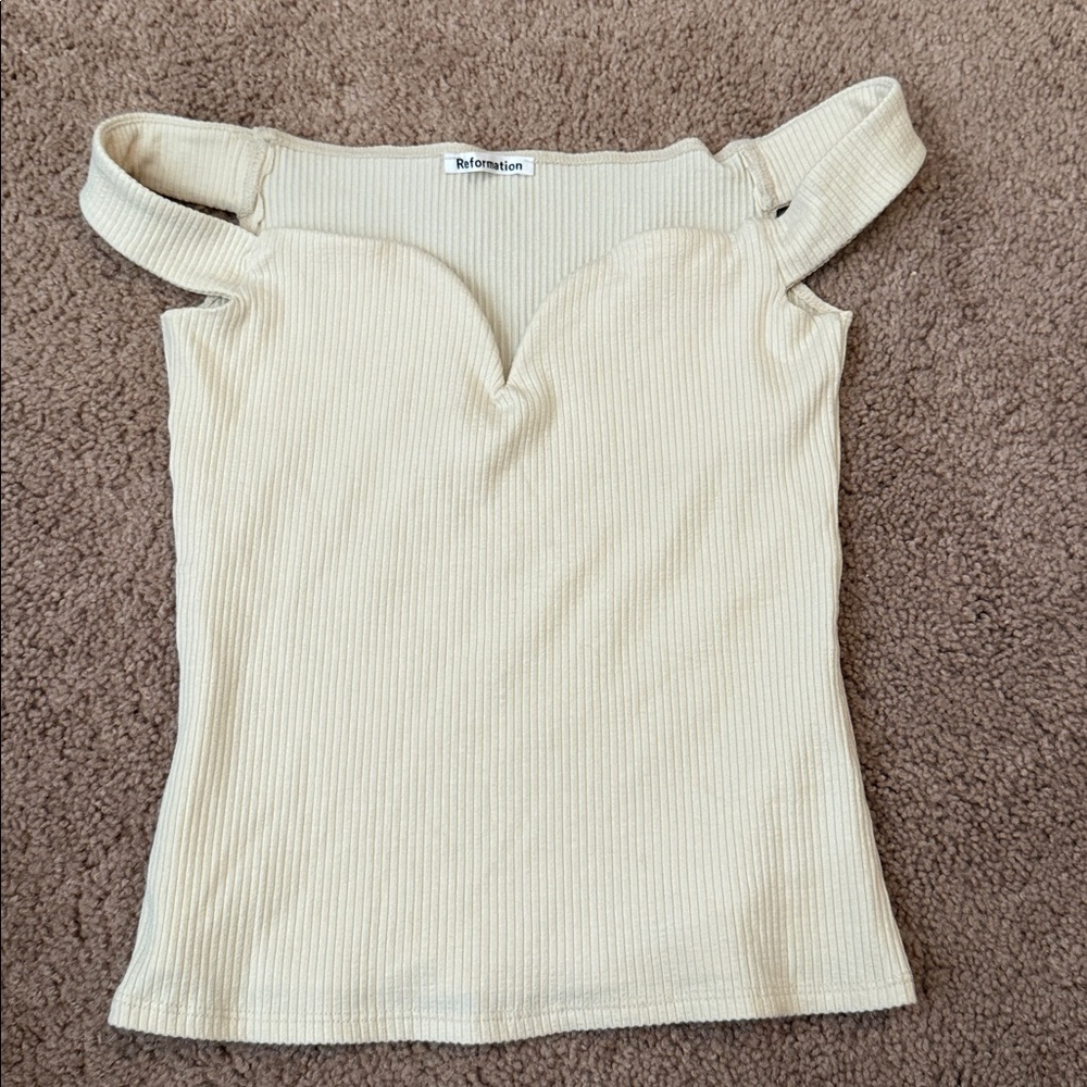 Reformation Andria off the shoulder extra small top